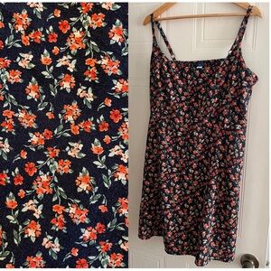 FLORAL LINEN/RAYON SUNDRESS - SIZE XL